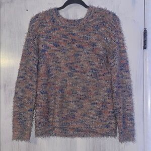 SO Blue and Pink Crew Neck Sweater with Cozy Knit